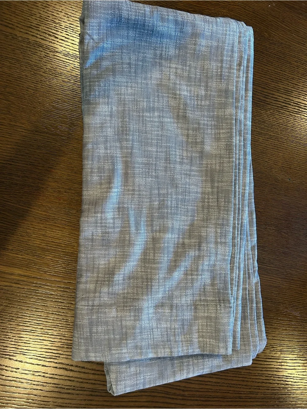 Quince! Textured Cotton Curtain Panel in Blue. 48”x108”
